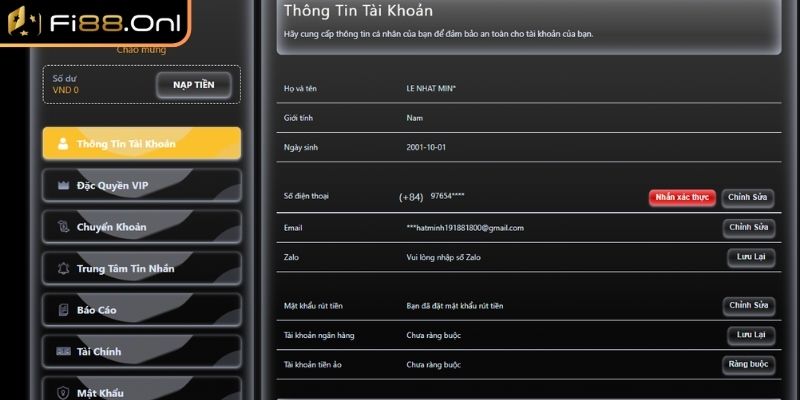Lưu ý quan trọng khi tạo tài khoản Fi88