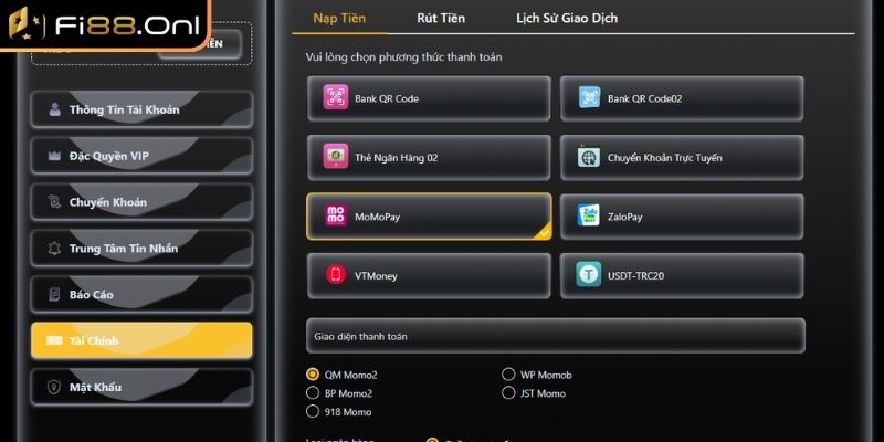 Một số lỗi thường gặp khi giao dịch nạp tiền Fi88